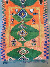 Load image into Gallery viewer, BOUCHEROUITE MOROCCAN RUNNER #582 - Vintage Handmade Carpet