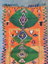 Load image into Gallery viewer, BOUCHEROUITE MOROCCAN RUNNER #582 - Vintage Handmade Carpet