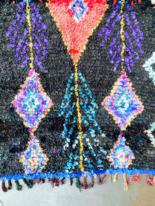 BOUCHEROUITE MOROCCAN RUG #573 - Vintage Handmade Carpet