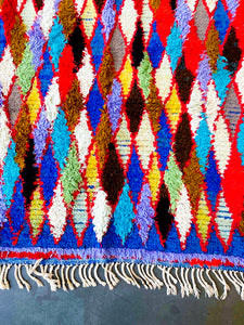 BOUCHEROUITE MOROCCAN RUG #581 - Vintage Handmade Carpet
