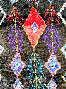 BOUCHEROUITE MOROCCAN RUG #573 - Vintage Handmade Carpet