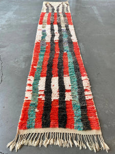 BOUJAD MOROCCAN RUNNER #633 - Vintage Handmade Carpet