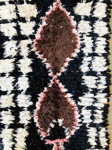 BOUCHEROUITE MOROCCAN RUNNER #266 - Vintage Handmade Carpet