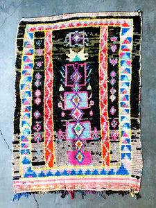 BOUCHEROUITE MOROCCAN RUG #243 - Vintage Handmade Carpet