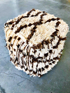 BENI OURAIN MOROCCAN POUF #108 - Vintage Handmade Cushion