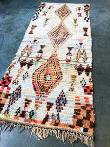 BOUCHEROUITE MOROCCAN RUNNER #236 - Vintage Handmade Carpet