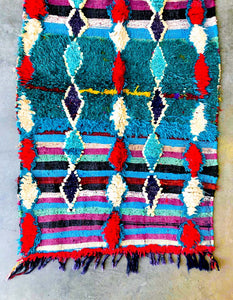 BOUCHEROUITE MOROCCAN RUG #240 - Vintage Handmade Carpet