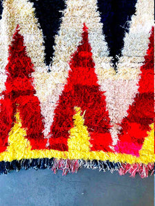 BOUCHEROUITE MOROCCAN RUG #303 - Vintage Handmade Carpet