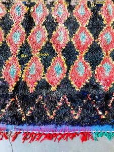 BOUCHEROUITE MOROCCAN RUG #277 - Vintage Handmade Carpet