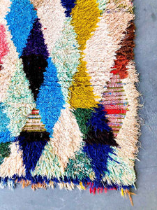 BOUCHEROUITE MOROCCAN RUNNER #305 - Vintage Handmade Carpet