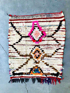 AZILAL MOROCCAN MAT #208 - Vintage Handmade Carpet