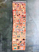 Load image into Gallery viewer, BOUJAD MOROCCAN RUNNER #321 - Vintage Handmade Carpet
