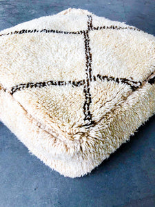 BENI OURAIN MOROCCAN POUF #257 - Vintage Handmade Cushion