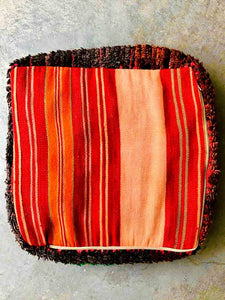AZILAL MOROCCAN POUF #75 - Vintage Handmade Cushion