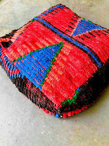 AZILAL MOROCCAN POUF #76 - Vintage Handmade Cushion