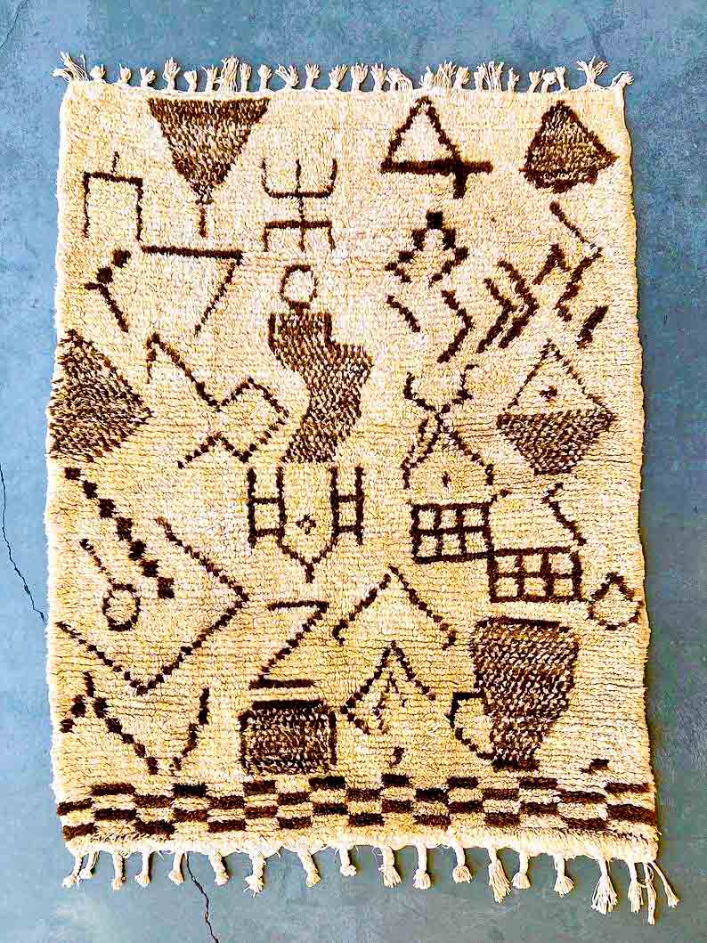 AZILAL MOROCCAN RUG #202 - Vintage Handmade Carpet