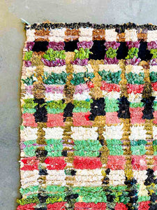 BOUCHEROUITE MOROCCAN RUNNER #221 - Vintage Handmade Carpet
