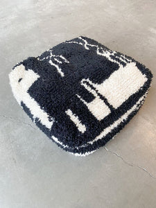 BENI OURAIN MOROCCAN Pouf #534 - Vintage Handmade Cushion