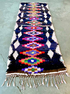 BOUCHEROUITE MOROCCAN RUNNER #579 - Vintage Handmade Carpet