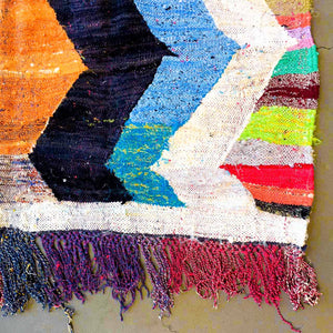 BOUCHEROUITE MOROCCAN FLATWEAVE #30 - Vintage Handmade Carpet - On Sale!