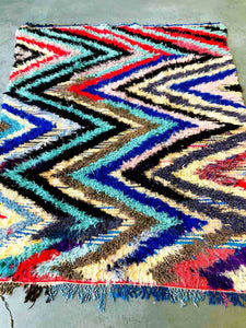 BOUCHEROUITE MOROCCAN RUG #233 - Vintage Handmade Carpet