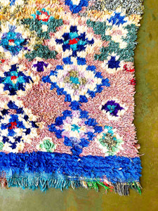 BOUCHEROUITE MOROCCAN RUNNER #244 - Vintage Handmade Carpet