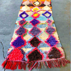 BOUCHEROUITE MOROCCAN RUG #234 - Vintage Handmade Carpet