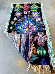 BOUCHEROUITE MOROCCAN RUNNER #265 - Vintage Handmade Carpet