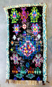 BOUCHEROUITE MOROCCAN RUNNER #265 - Vintage Handmade Carpet