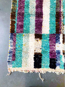 BOUJAD MOROCCAN RUNNER #320- Vintage Handmade Carpet