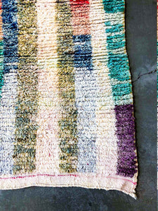 BOUJAD MOROCCAN RUNNER #319- Vintage Handmade Carpet