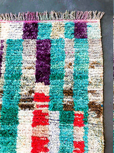 BOUJAD MOROCCAN RUNNER #319- Vintage Handmade Carpet